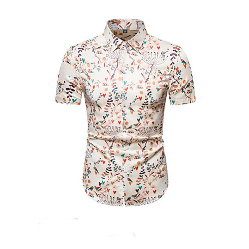 

Men's Graphic Print Shirt Sexy Street chic Daily Going out White / Black