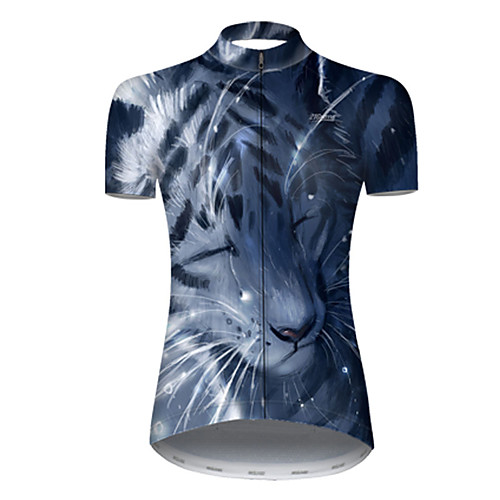 

21Grams Women's Short Sleeve Cycling Jersey Blue Animal Bike Top Mountain Bike MTB Road Bike Cycling Breathable Sports Clothing Apparel / Micro-elastic