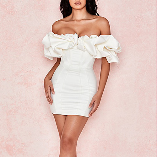 

Women's Sheath Dress Short Mini Dress - Sleeveless Solid Color Spring Summer Vintage Sexy 2020 White S M L XL XXL