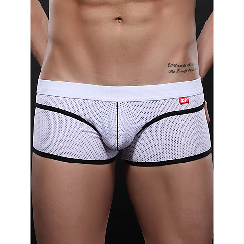 

Men's Basic Boxers Underwear - Normal Low Waist White Fuchsia Gray S M L