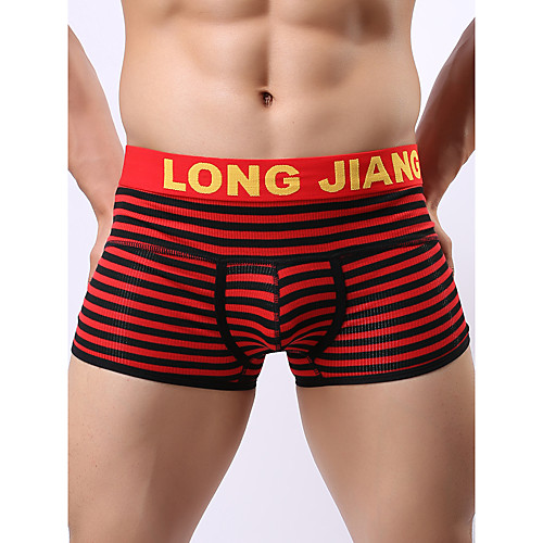 

Men's Print Boxers Underwear - Normal Low Waist Red Yellow S M L
