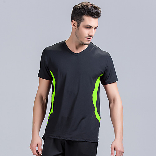 

Men's Running T-Shirt Workout Shirt V Neck Running Walking Fitness Breathable Quick Dry Moisture Wicking Sportswear Tee / T-shirt Short Sleeve Activewear Stretchy