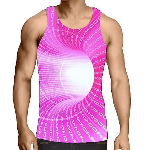 

Men's Graphic 3D Print Print Tank Top Daily Fuchsia