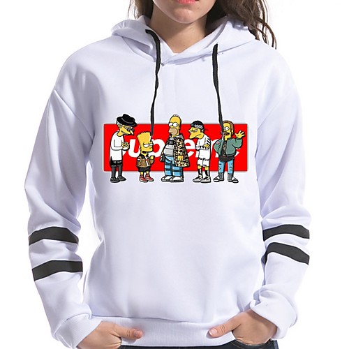 

Women's Hoodie Print Basic White S M L XL XXL XXXL