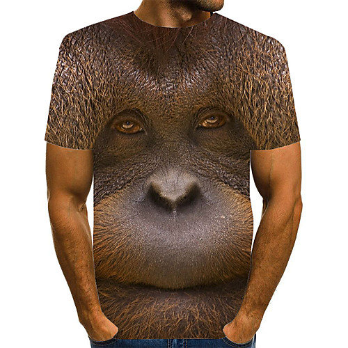 

Men's Geometric Graphic Print T-shirt Street chic Exaggerated Daily Going out Rainbow