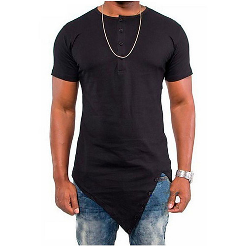 

Men's Solid Colored T-shirt Daily Weekend White / Black