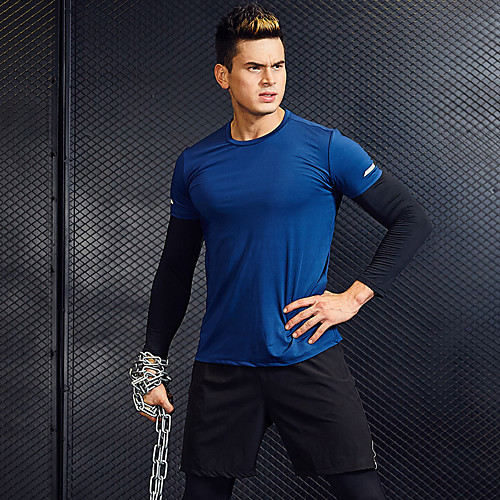 

Men's Elastane Running T-Shirt Workout Shirt Running Base Layer Round Neck Running Walking Fitness Breathable Quick Dry Moisture Wicking Sportswear Tee / T-shirt Short Sleeve Activewear Stretchy