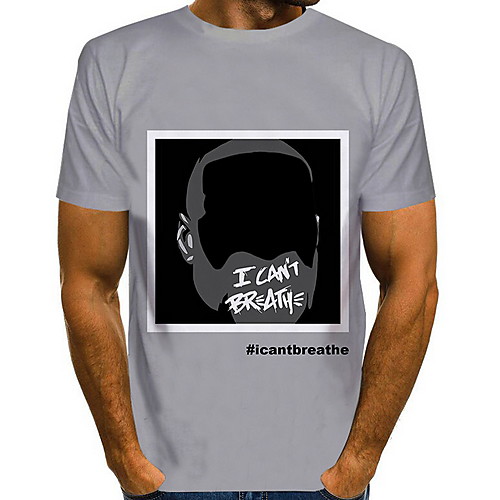 

Men's Graphic Print T-shirt Daily Round Neck White / Short Sleeve