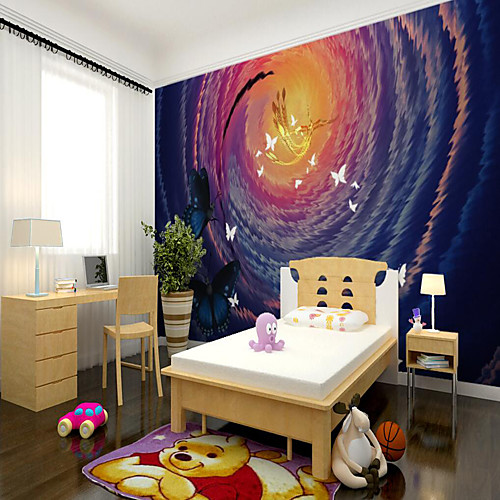

Custom Self Adhesive Mural Wallpaper Art Ring Children Cartoon Style Suitable For Bedroom Children's Room School Party Home Decoration Modern Wall Room Wallcovering