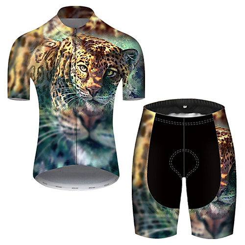 

21Grams Men's Short Sleeve Cycling Jersey with Shorts BlueYellow Animal Bike Breathable Sports Patterned Mountain Bike MTB Road Bike Cycling Clothing Apparel / Stretchy