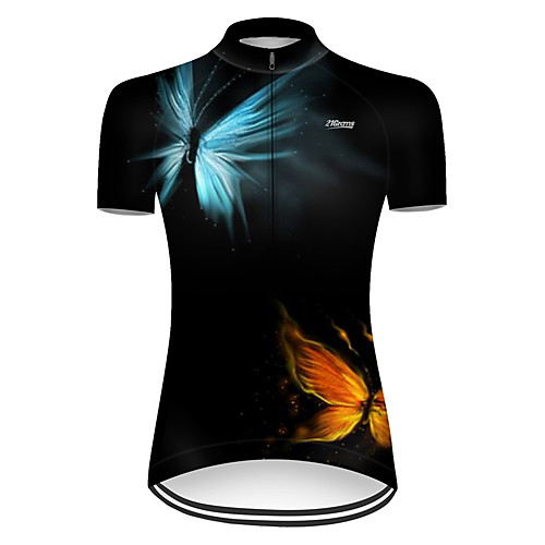 

21Grams Women's Short Sleeve Cycling Jersey RedBlue Butterfly Bike Top Mountain Bike MTB Road Bike Cycling Breathable Sports Clothing Apparel / Micro-elastic