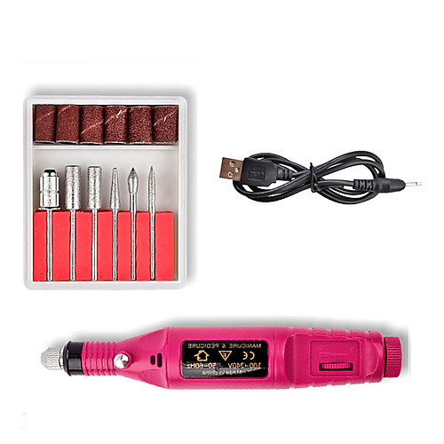 

1Set Electric Nail Drill Machine Kit USB Charging Manicure Machine Pedicure Sanding Buffer Nail File Nail Art Pen Random Color