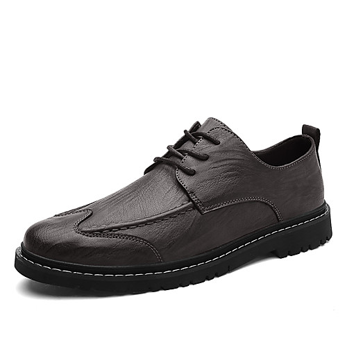 

Men's Summer / Fall Sporty / Preppy Daily Outdoor Oxfords Walking Shoes Leather / Nappa Leather Non-slipping Height-increasing Light Brown / Dark Brown / Black