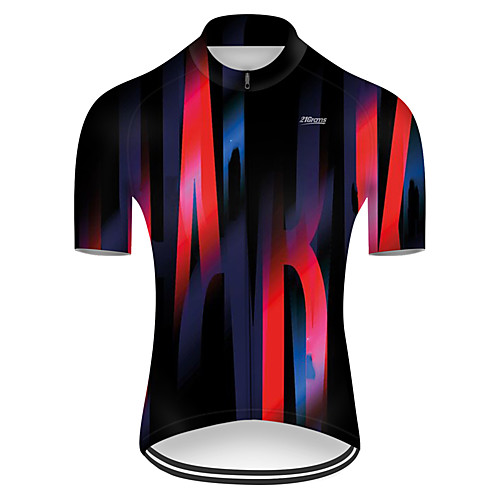 

21Grams Men's Short Sleeve Cycling Jersey Black / Blue Bike Top Mountain Bike MTB Road Bike Cycling Breathable Sports Clothing Apparel / Micro-elastic