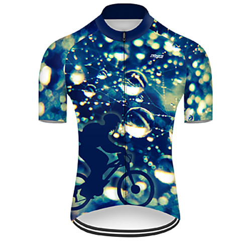 

21Grams Men's Short Sleeve Cycling Jersey Blue Bike Top Mountain Bike MTB Road Bike Cycling Breathable Sports Clothing Apparel / Micro-elastic