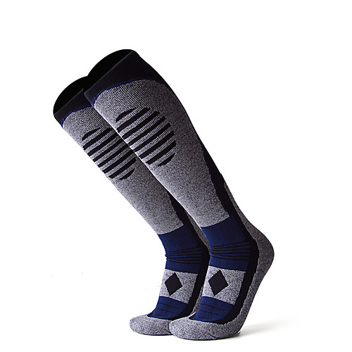 

Hiking Socks Socks 1 Pair Breathable Warm Sweat-wicking Comfortable Chinlon Elastane Autumn / Fall Spring Winter for Men's Ski / Snowboard Fishing Climbing Black Yellow Dark Navy / Cotton