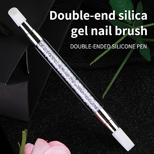 

1pc Silicone Pen For Manicure Double Head Oblique Orifice Shaping Point Drill Applique Embossing Rod Multifunctional Manicure Pen