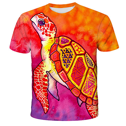 

Men's Graphic Animal Print T-shirt Street chic Exaggerated Daily Holiday Red
