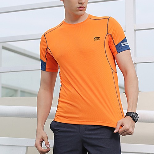 

Men's Letter T-shirt Daily Black / Blue / Orange / Royal Blue