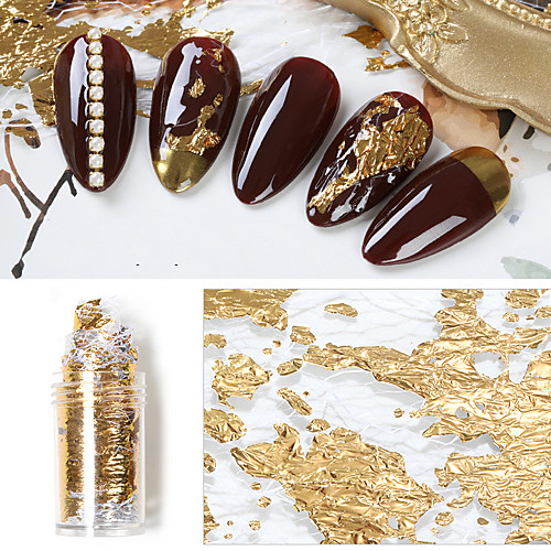 

1 pcs Universal / Creative / Durable Gold Sequins For Finger Nail Creative nail art Manicure Pedicure Party / Evening / Daily / Festival Trendy / Fashion