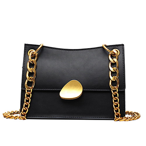 

Women's Chain PU Crossbody Bag Geometric Pattern White / Black / Yellow