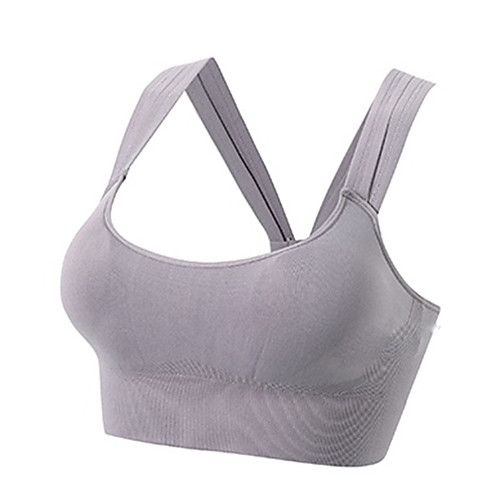 

Women's Sports Bra Top Sports Bra Pullover Sports Bra Cross Back Yoga Dance Fitness Breathable Quick Dry Sweat-wicking Padded Medium Support Gray Fashion