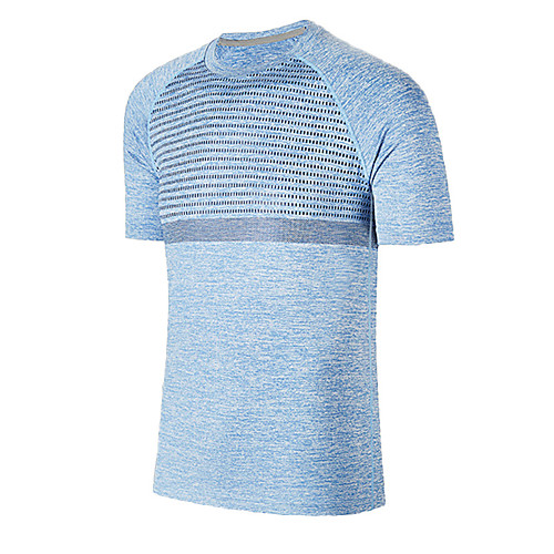 

Men's Elastane Running T-Shirt Workout Shirt Round Neck Running Walking Fitness Breathable Quick Dry Soft Sportswear Tee / T-shirt Short Sleeve Activewear Stretchy