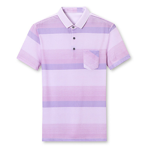 

Men's Striped Polo Business Basic Daily Work Blue / Blushing Pink / Gray