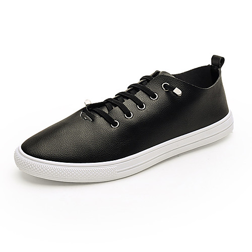 

Men's Summer / Fall Classic / British Daily Outdoor Sneakers Walking Shoes Leather Breathable Wear Proof White / Black