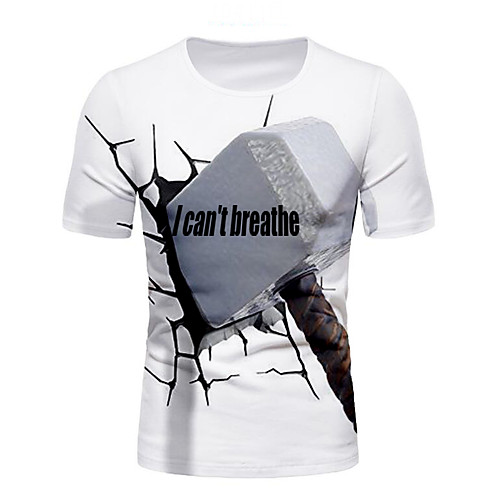 

Men's Graphic Letter T-shirt Basic Elegant Daily Going out White