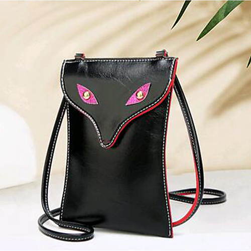 

Women's / Girls' Rivet PU Mobile Phone Bag Animal Black / Blushing Pink
