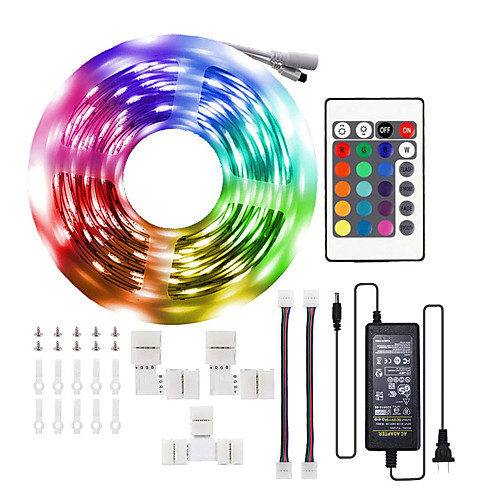 

LED Strip Lights 110M RGB 5050LEDs Color Changing Full Kit with 24key Remote Control and Power Supply Mood Lamp for Room Bedroom Home Kitchen Indoor Decorations