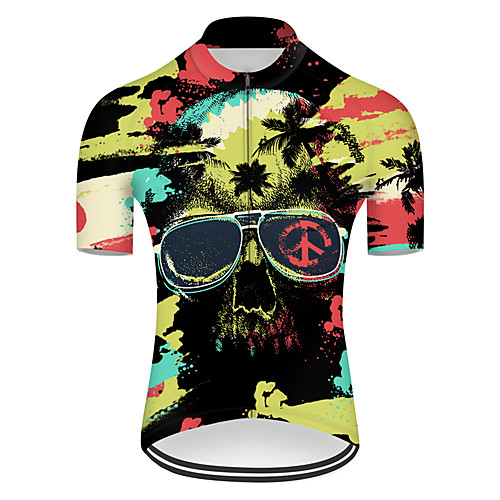 

21Grams Men's Short Sleeve Cycling Jersey Nylon Black / Yellow Bike Top Mountain Bike MTB Road Bike Cycling Breathable Sports Clothing Apparel / Micro-elastic