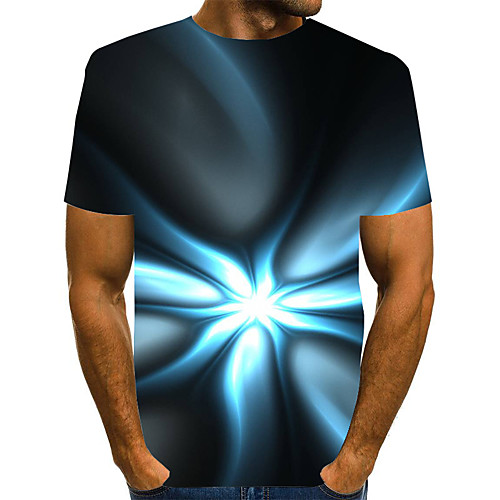 

Men's Graphic Print T-shirt Street chic Exaggerated Daily Going out Rainbow