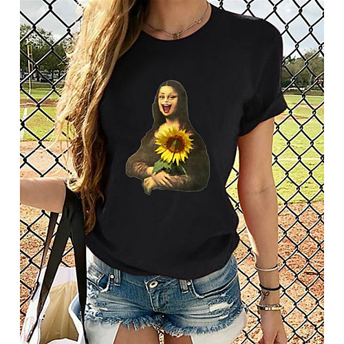 

Women's T-shirt Plus Size Graphic 3D Print Tops - Print Round Neck Loose Basic Daily Spring Summer Rainbow XS S M L XL 2XL 3XL 4XL 5XL 6XL / Going out