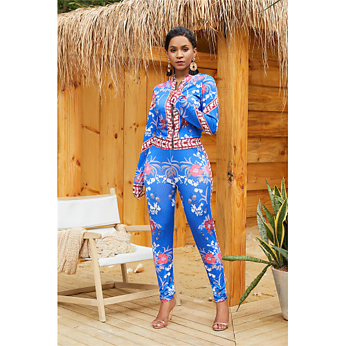 

Women's Geometric Two Piece Set Tracksuit Set Pant Print Tops