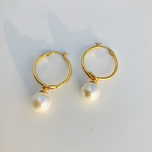 

Women's Pearl Earrings Statement Luxury Elegant Fashion Cool 18K Gold Plated Earrings Jewelry Gold For Formal Prom Date Street Festival