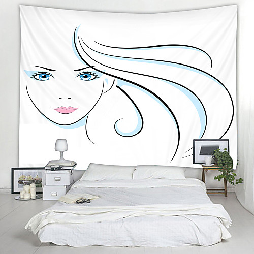 

Simple Line Drawing Digital Printed Tapestry Decor Wall Art Tablecloths Bedspread Picnic Blanket Beach Throw Tapestries Colorful Bedroom Hall Dorm Living Room Hanging