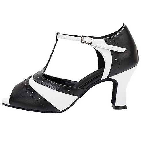 

Women's Latin Shoes PU Heel Cuban Heel Dance Shoes Black