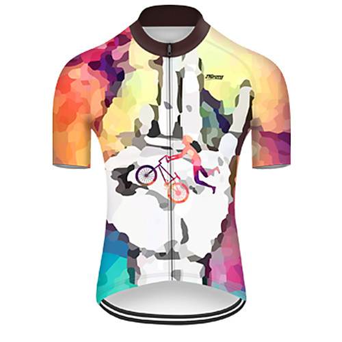 

21Grams Men's Short Sleeve Cycling Jersey OrangeWhite Skull Bike Top Mountain Bike MTB Road Bike Cycling Breathable Sports Clothing Apparel / Micro-elastic