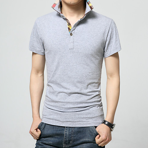 

Men's Solid Colored Print Polo Business Basic Daily Work White / Royal Blue / Gray