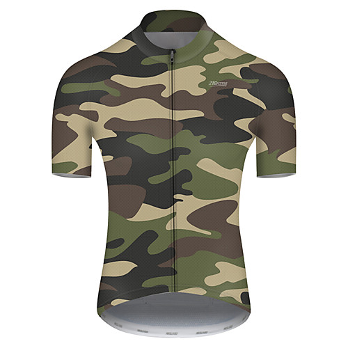 

21Grams Men's Short Sleeve Cycling Jersey Nylon Camouflage Patchwork Camo / Camouflage Bike Jersey Top Mountain Bike MTB Road Bike Cycling Breathable Quick Dry Sports Clothing Apparel / Micro-elastic