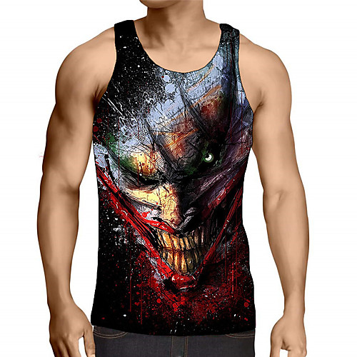 

Men's Graphic Print Tank Top Street chic Exaggerated Daily Going out Rainbow