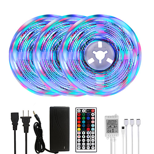 

Bright RGBW LED Strip Lights 15M(3x5M) RGBW Tiktok Lights 3510LEDs SMD 2835 with 44 Keys IR Remote Controller and 100-240V Adapter for Home Bedroom Kitchen TV Back Lights DIY Deco