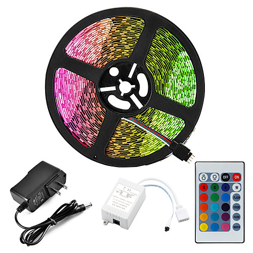 

5m Light Sets LED Strip Lights RGB Tiktok Lights 2835 SMD 8mm Remote Control RC Cuttable Dimmable 12 V IP65 Waterproof Linkable Self-adhesive Color-Changing
