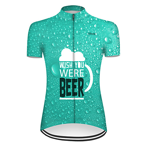 

21Grams Women's Short Sleeve Cycling Jersey Nylon Green Oktoberfest Beer Bike Top Mountain Bike MTB Road Bike Cycling Breathable Sports Clothing Apparel / Micro-elastic