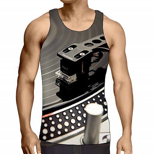 

Men's Graphic Print Tank Top Street chic Exaggerated Daily Going out Rainbow