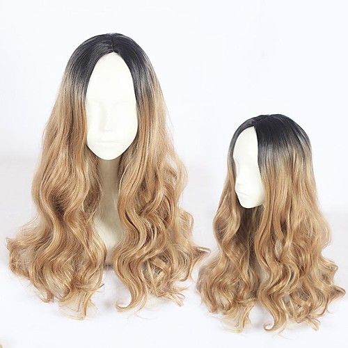 

Cosplay Wig Cosplay Cosplay Curly Cosplay Halloween Middle Part Wig Long Black / Brown Synthetic Hair 23 inch Women's Anime Cosplay Color Gradient Light Brown