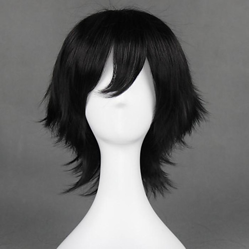 

Cosplay Costume Wig Cosplay Wig Akaya Kirihara The Prince of Tennis Prince Of Tennis Straight Cosplay Asymmetrical With Bangs Wig Short Black Synthetic Hair 14 inch Men's Anime Cosplay Best Quality