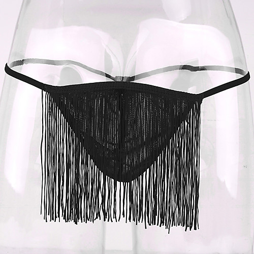 

Men's Tassel Fringe G-string Underwear - Normal Low Waist White Black Red One-Size